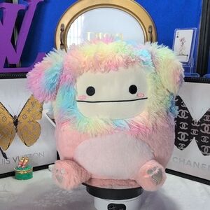 Squishmallows Fuzzamello 12" DIANE The Bigfoot With Rainbow Hair 🌈